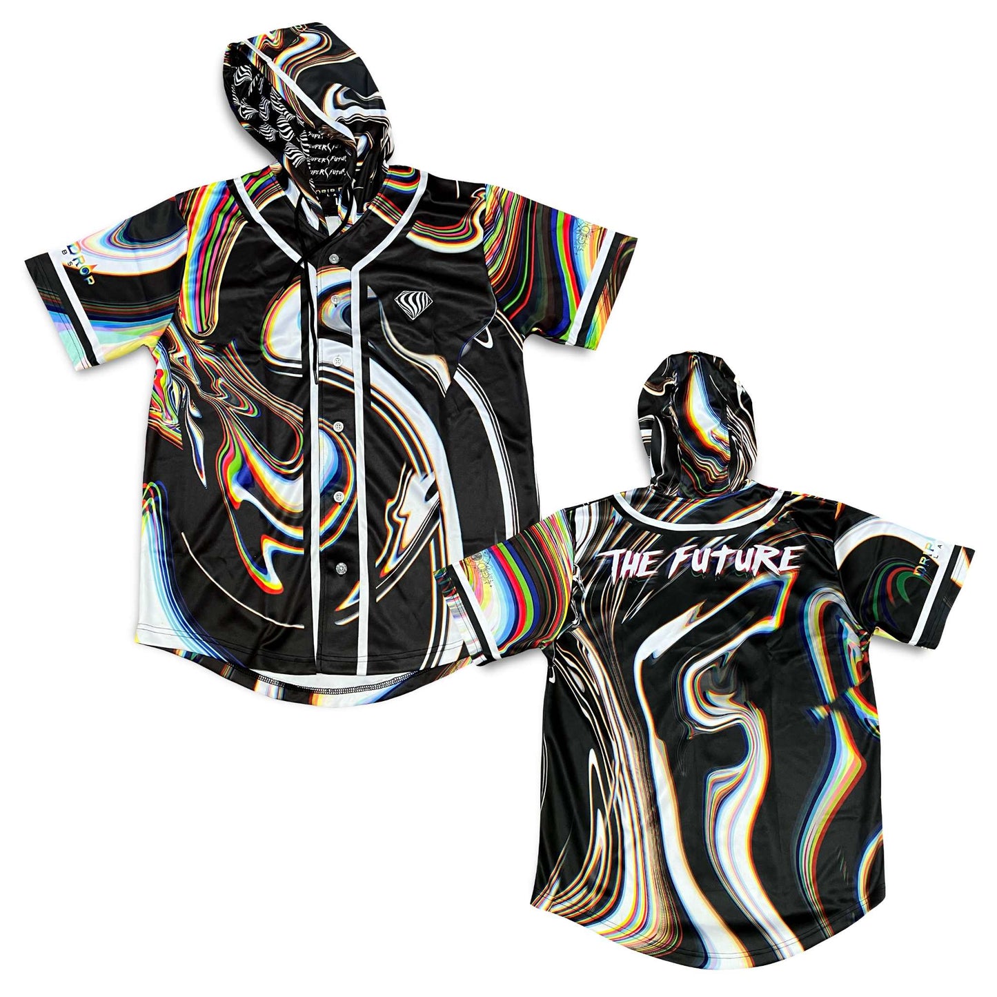 Super Future - Black Hooded Baseball Jersey
