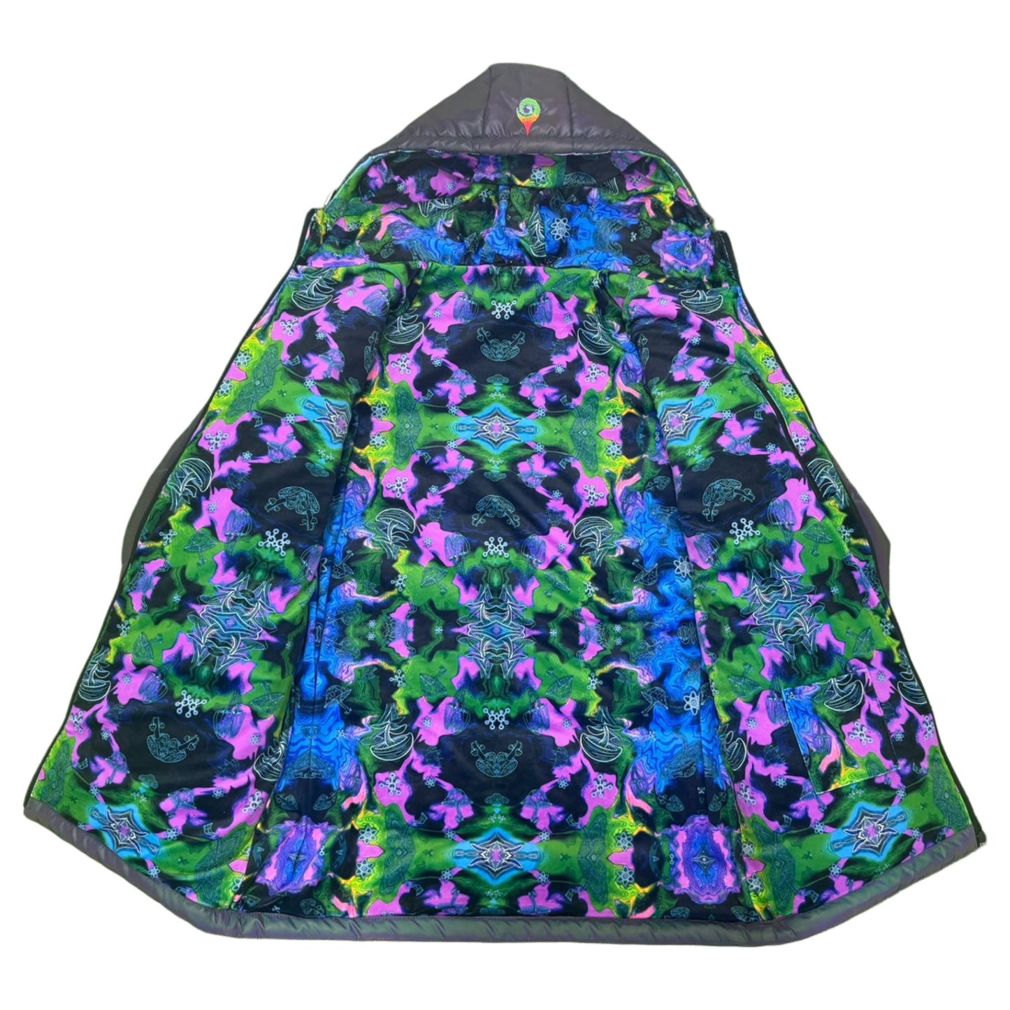 Reflective Puffer Jacket - Holographic Winter Coat for Raves, Festivals & Cold Weather