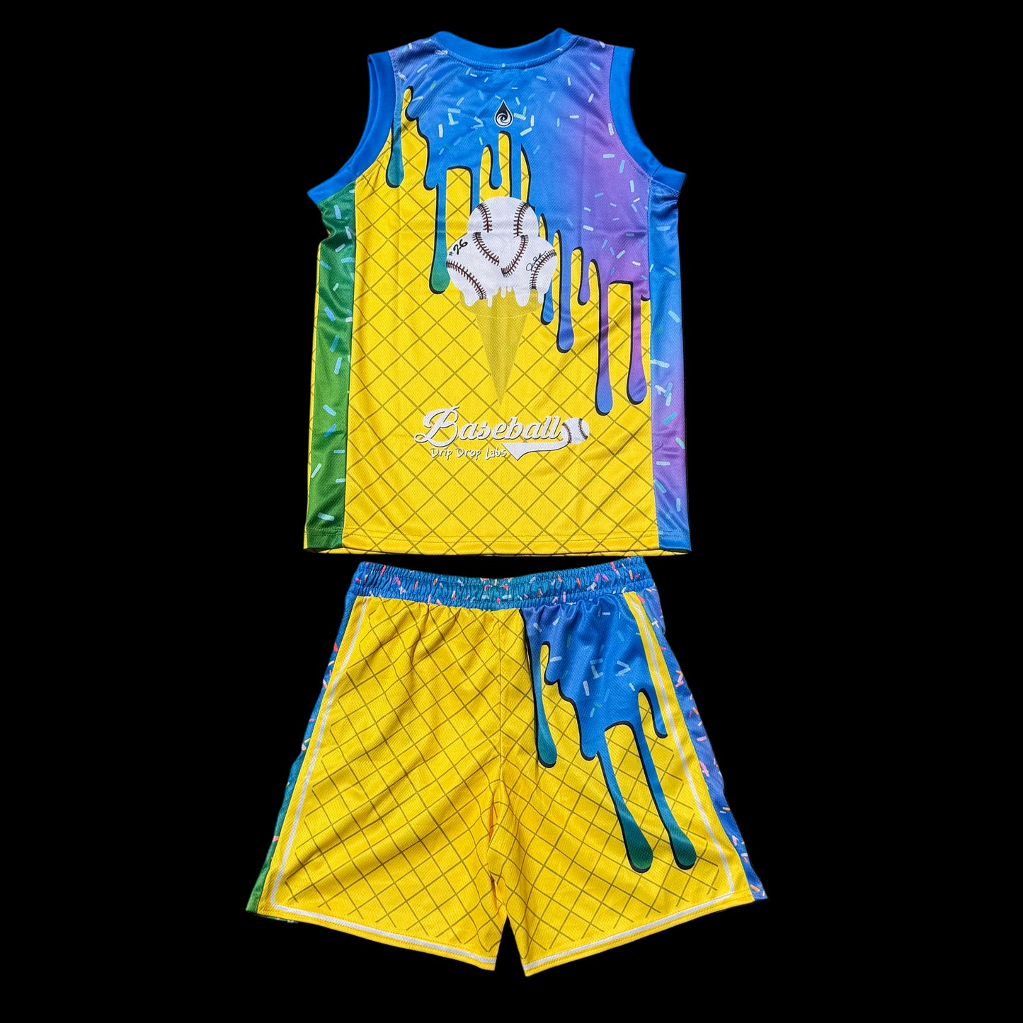 Ice Cream Drip - Youth Basketball Jersey and Shorts