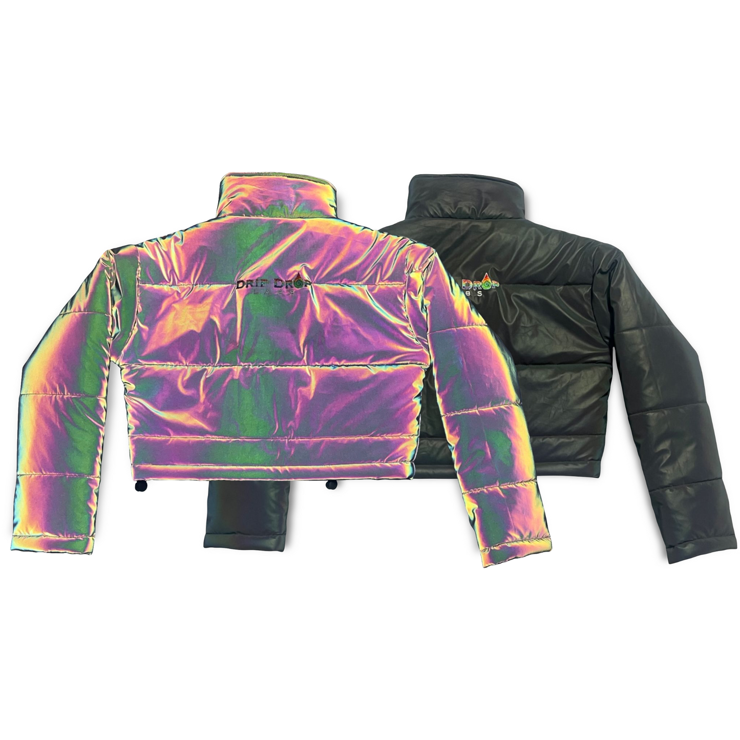 Reflective Crop Puffer Jacket