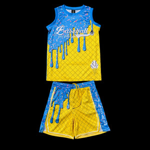 Ice Cream Drip - Youth Basketball Jersey and Shorts