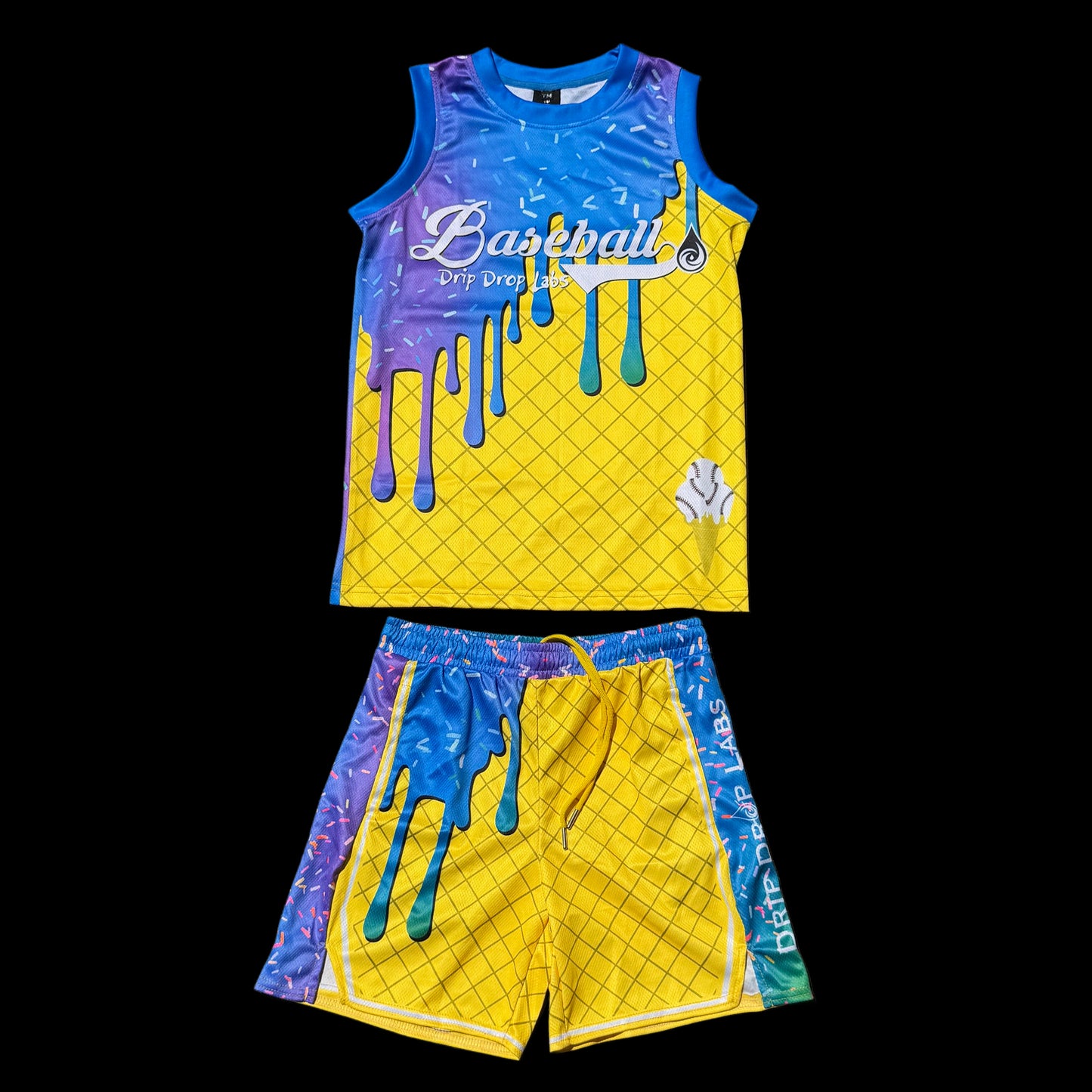 Ice Cream Drip - Youth Basketball Jersey and Shorts
