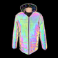 Holographic Dual Reflective Puffer Jacket - EDM Winter Coat