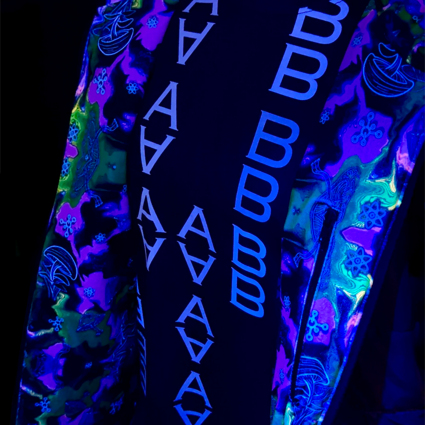 Holographic Dual Reflective Puffer Jacket - EDM Winter Coat