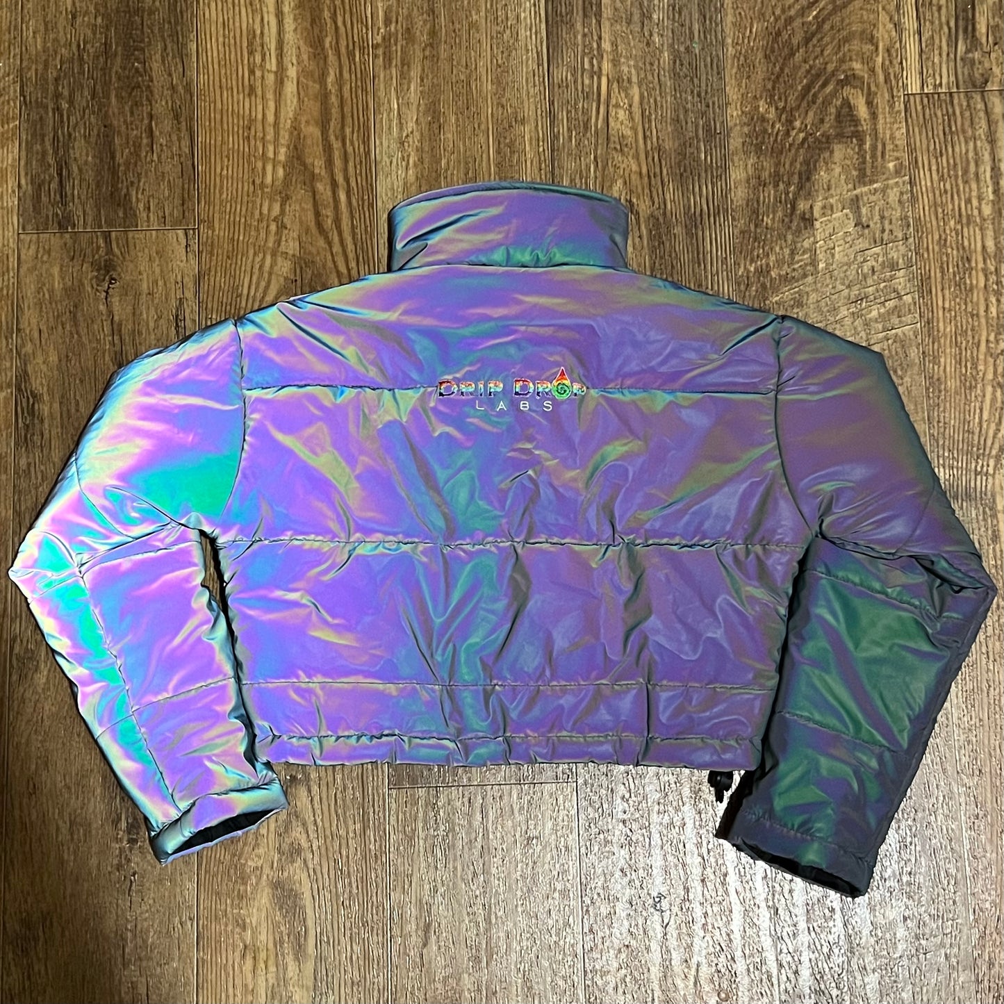 Reflective Crop Puffer Jacket