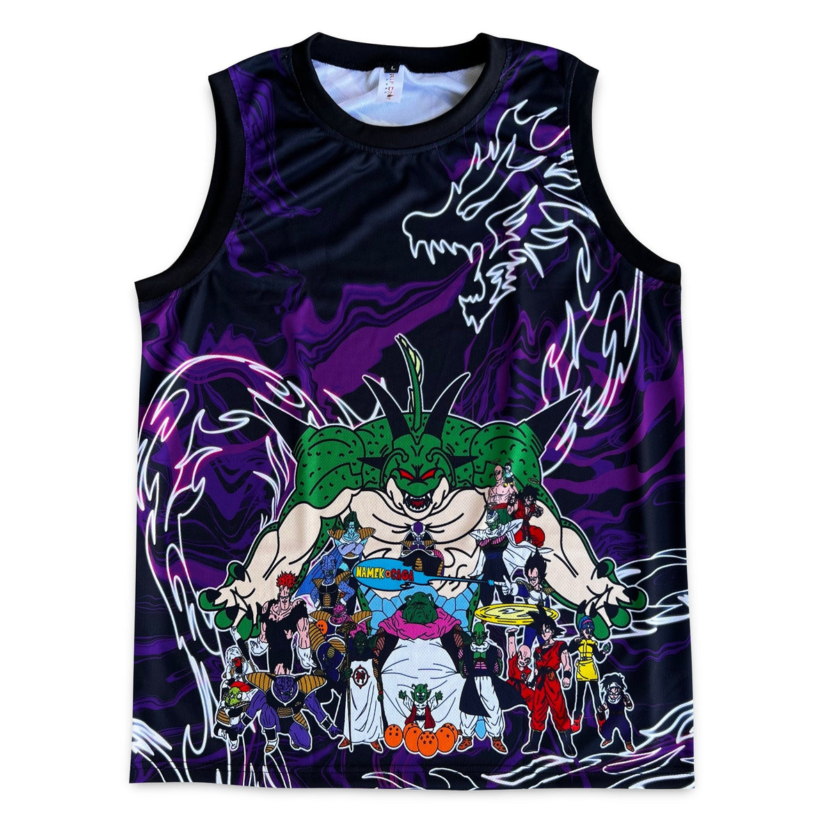 Drip Drop Labs Z Saga basketball jersey featuring team logo and vibrant team colors, designed for athletic wear.