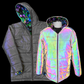 Holographic Dual Reflective Puffer Jacket - EDM Winter Coat