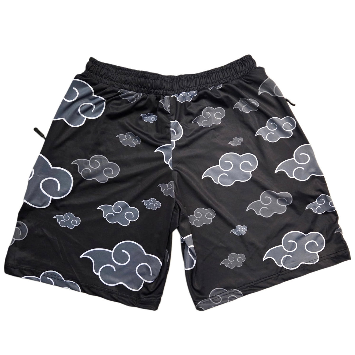 Light blue AK Drip Cloud Shorts by Drip Drop Labs featuring a relaxed fit and soft fabric, shown on a model.