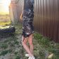 Dark galactic hooded rave romper by Drip Drop Labs featuring a celestial starry print and comfortable festival fit.