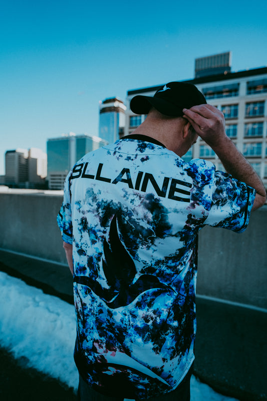 Drip Drop Labs BLLAINE Official Artist Baseball Jersey, First Edition, featuring bold design and team branding on the front.