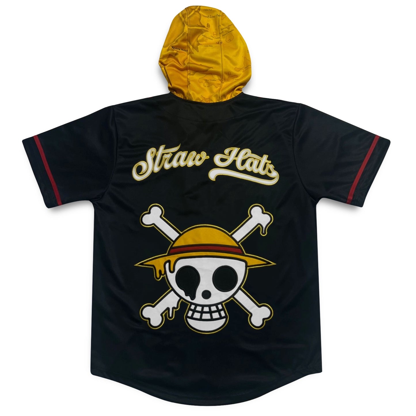 Straw Hat Drip - Hooded Baseball Jersey