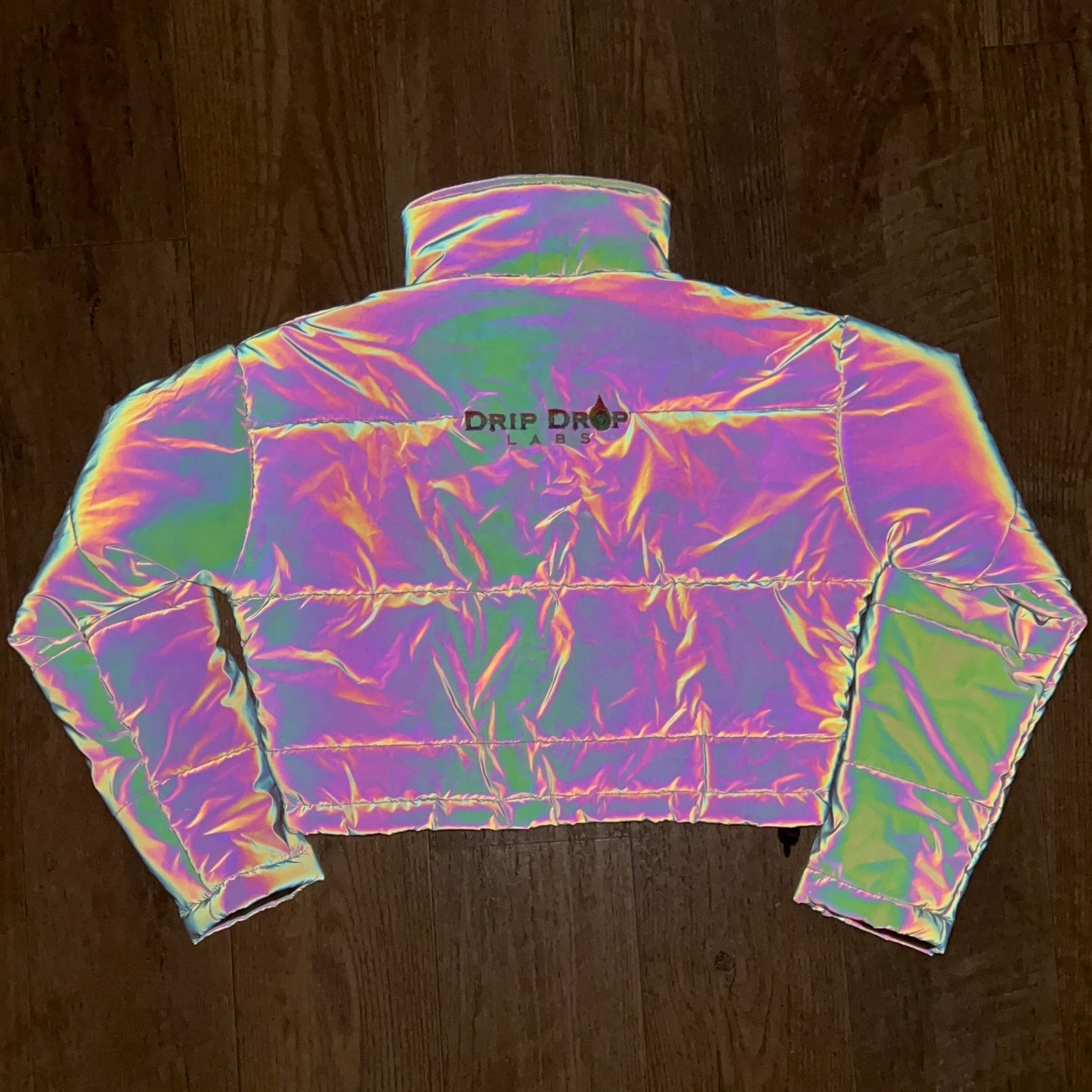 Reflective Crop Puffer Jacket