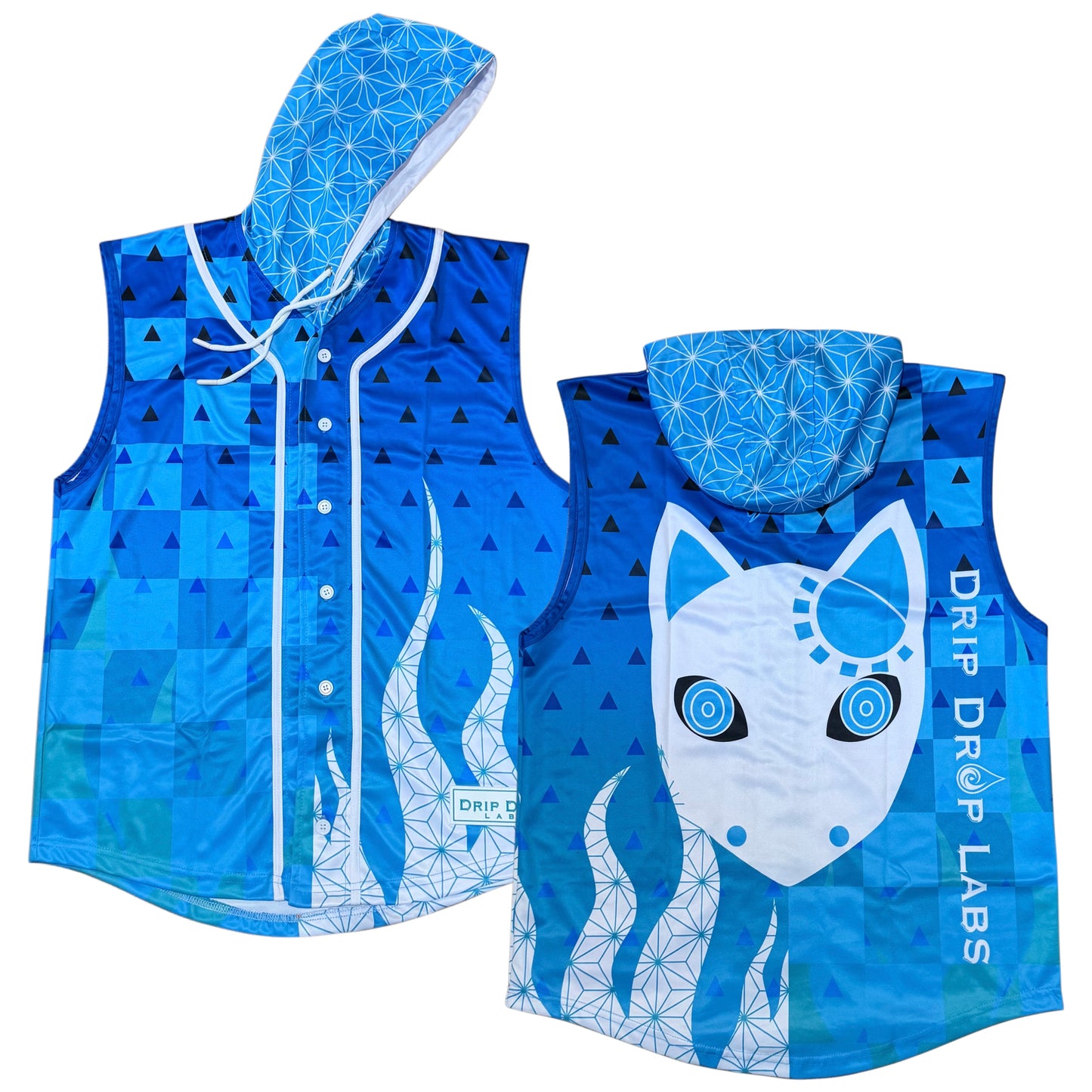 AnbuCipher- Hooded Sleeveless Baseball Jersey