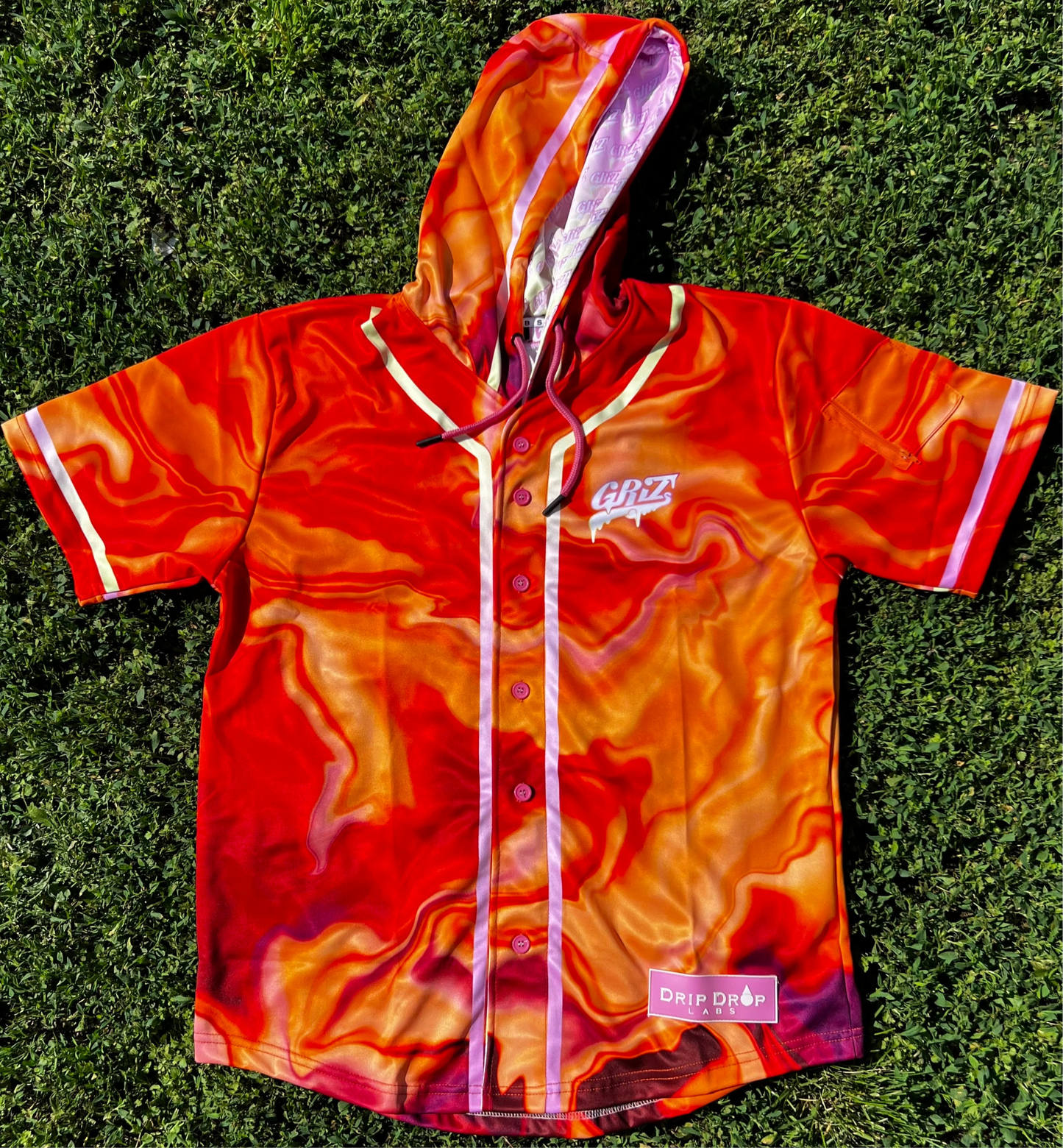 GrizDrip Sunrise - Hooded Baseball Jersey