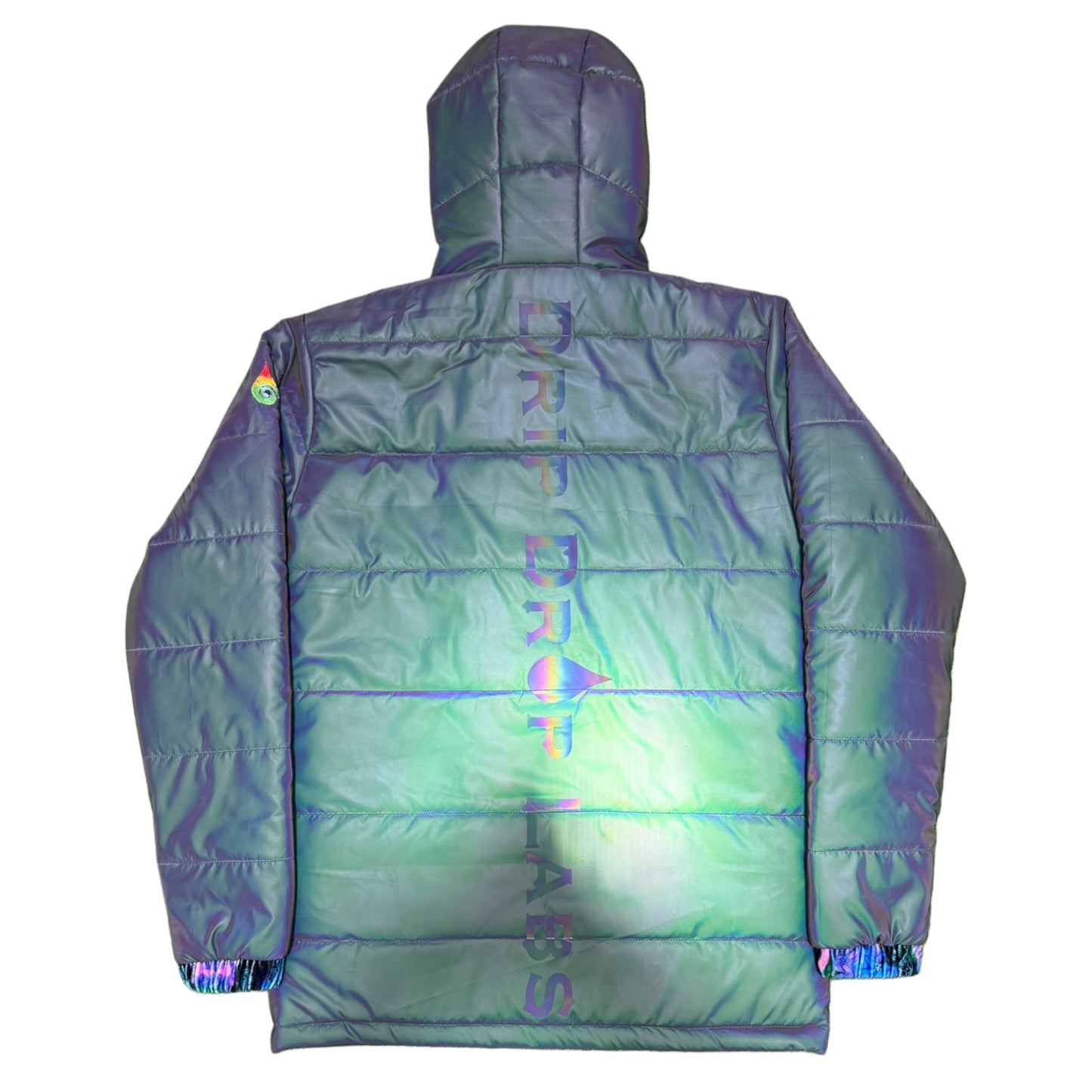 Reflective Puffer Jacket - Holographic Winter Coat for Raves, Festivals & Cold Weather