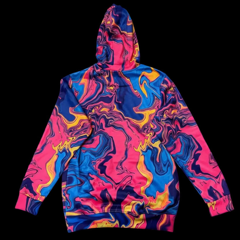 Colorful velvet hoodie by drip drop labs