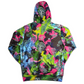 Drip Drop Labs Alien Mushrooms zip-up hoodie featuring vibrant alien mushroom graphic on athletic hoodie fabric.