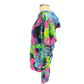 Black zip-up hoodie from Drip Drop Labs with colorful alien mushroom graphic, athletic style, and comfortable fit.