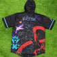 Drip Drop Labs Arise hooded baseball jersey featuring a sporty design and comfortable fit, perfect for casual and rave wear.