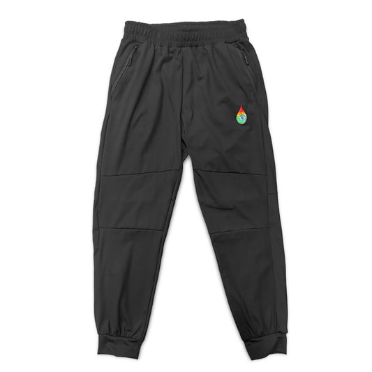 Black Drip Drop Labs DDL activewear joggers for athletic wear, featuring a comfortable fit and stylish design.