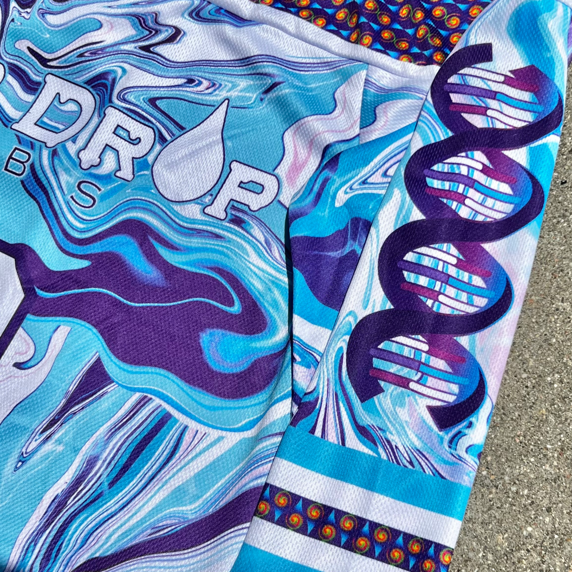 Drip Drop Labs Chill Drip Hockey Jersey featuring bold graphics and vibrant colors, designed for comfortable wear and athletic style.