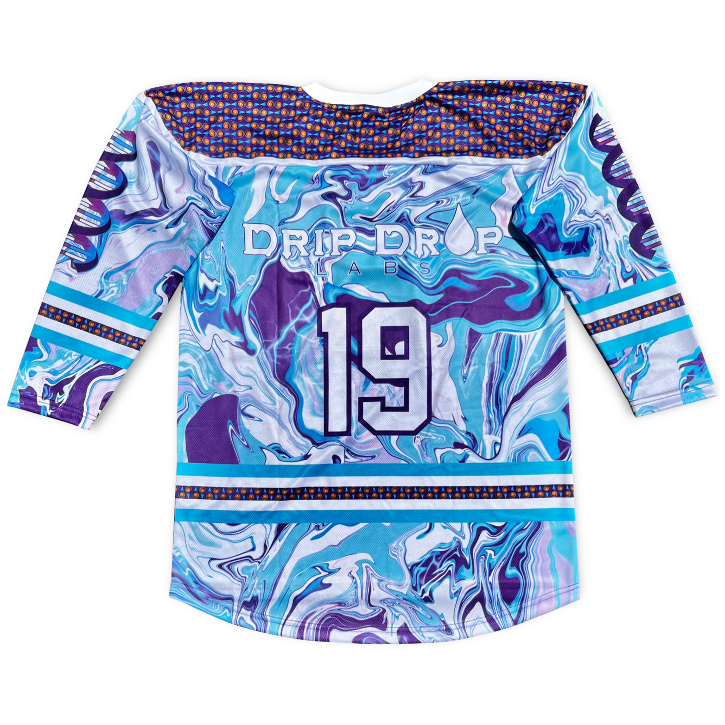 Drip Drop Labs Chill Drip Hockey Jersey featuring bold designs and comfortable fabric, ideal for fans and sports enthusiasts.