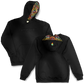 Drip Drop Labs embossed athletic hoodie with textured logo design, black fabric, and a comfortable fit.