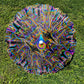 Drip Drop Labs OG Parasol featuring vibrant fabric and wooden handle, showcasing a stylish parasol for sun protection.