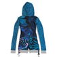 Drip Drop Labs Glitch Instinct hooded rave romper with cyber animal design, featuring vibrant colors and festival-ready style.