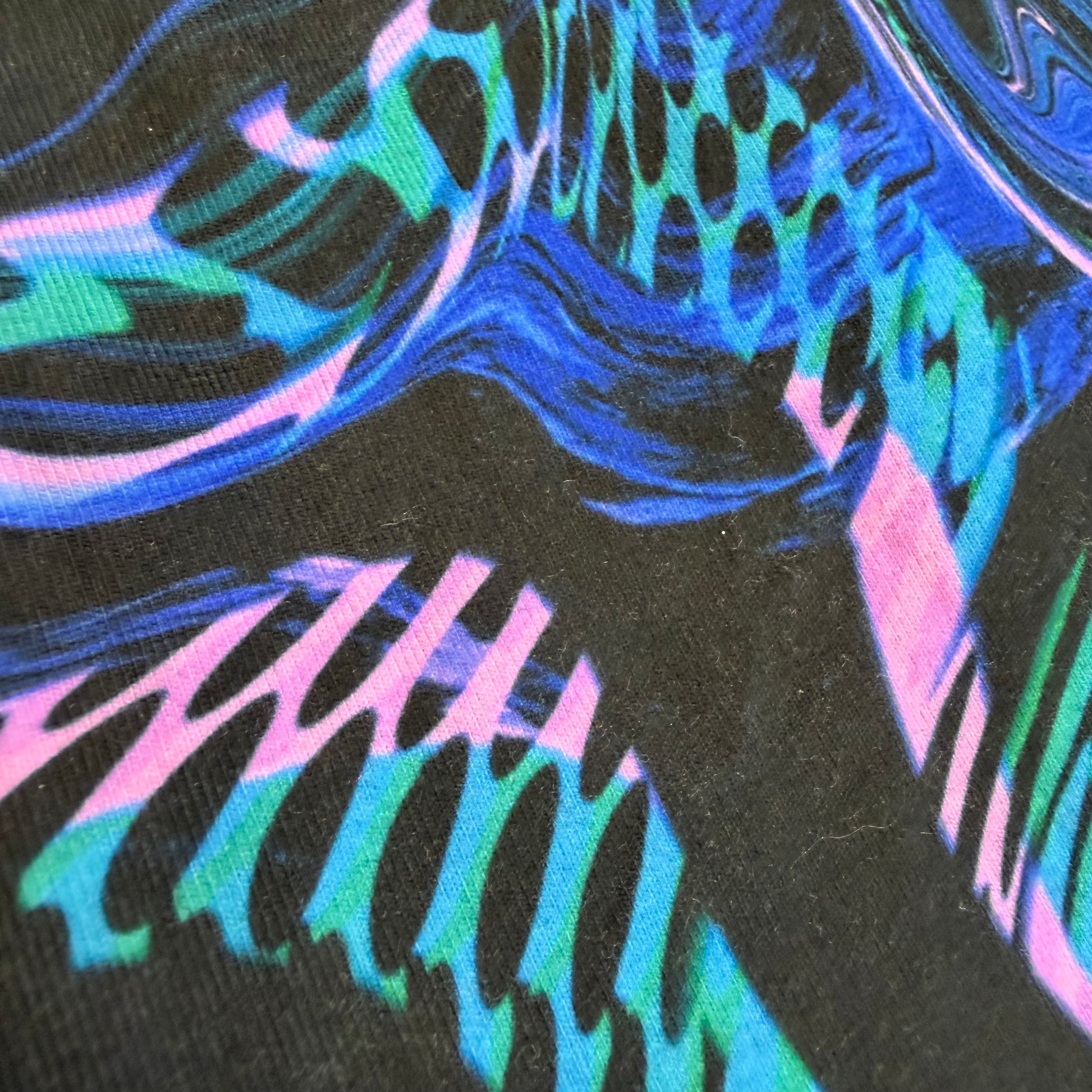 Drip Drop Labs Glitch Instinct Hooded Rave Romper with cyber animal design, featuring a hood and vibrant festival-inspired style.