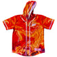 Drip Drop Labs GrizDrip Sunrise hooded baseball jersey with vibrant sunrise design and athletic fit.