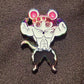 Muscle Muscle Mice enamel pin by Drip Drop Labs featuring a detailed mouse design on a metal pin.