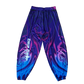 Neon Waves parachute pants by Drip Drop Labs featuring vibrant neon wave patterns and a relaxed, wide-leg fit.