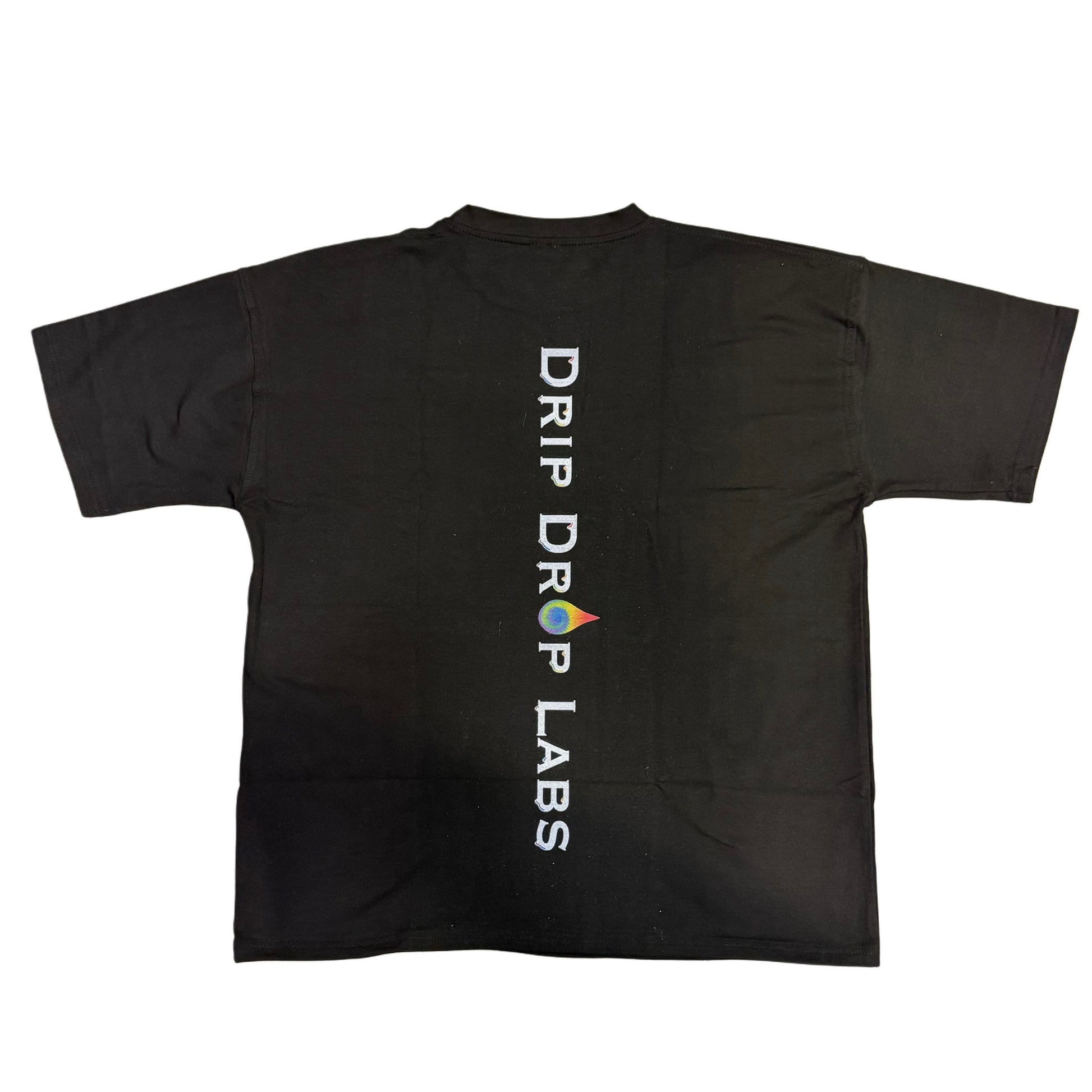 Oversized rainbow-colored shirt from Drip Drop Labs featuring bold, vibrant rainbow compound design and relaxed fit.