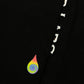 Black Drip Drop Labs Performance Hoodie, athletic hoodie with front logo and breathable fabric, designed for active wear.