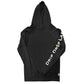 Black Drip Drop Labs Performance Hoodie, athletic hoodie with a sleek design and branded logo on the front.