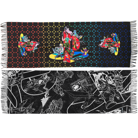 Drip Drop Labs PS Tribute Pashmina scarf in soft, luxurious fabric with intricate design, perfect for elegant styling.