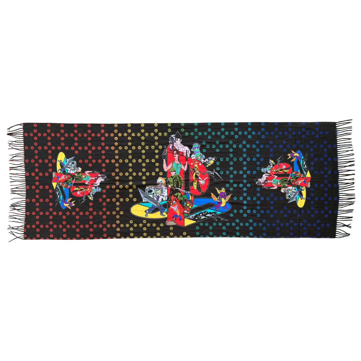 Drip Drop Labs PS Tribute Pashmina scarf in soft, luxurious fabric with elegant drape, showcasing intricate design details.