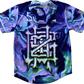 Purple GrizDrip hooded baseball jersey by Drip Drop Labs featuring team-inspired design and comfortable fabric.