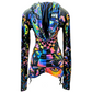 Rainbow Portal Hooded Rave Romper by Drip Drop Labs featuring psychedelic festival-inspired design and vibrant colors.