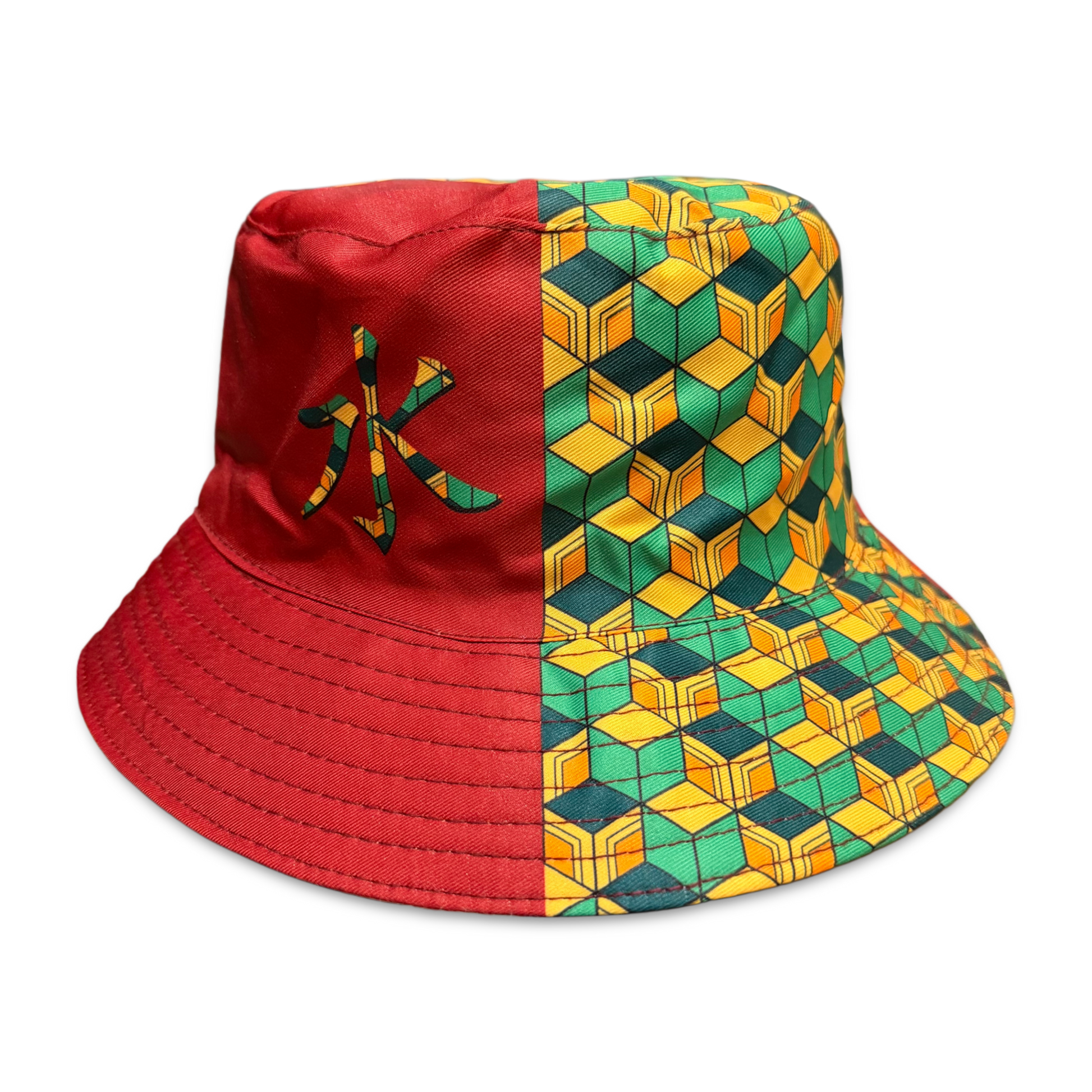 Reversible Slayer Flip bucket hat by Drip Drop Labs featuring bold design and wide brim for sun protection.
