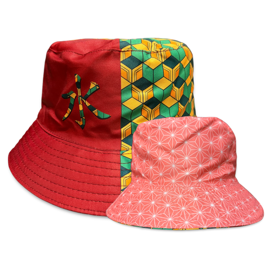 Drip Drop Labs Slayer Flip reversible bucket hat with bold design, showcasing versatile style and adjustable fit.