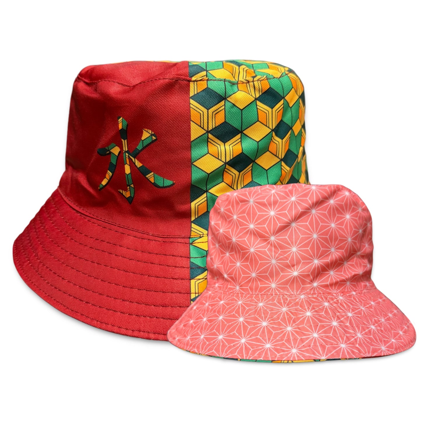 Drip Drop Labs Slayer Flip reversible bucket hat featuring bold design and versatile style, perfect for casual wear.