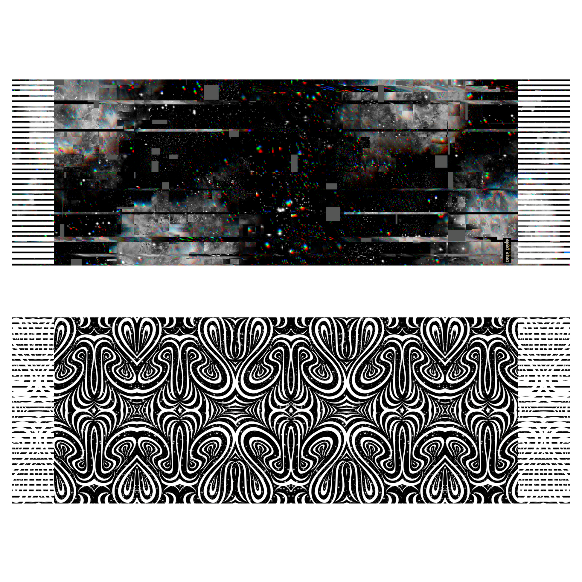 Drip Drop Labs Space Folds pashmina scarf in soft fabric with intricate fold patterns displayed on a neutral background.
