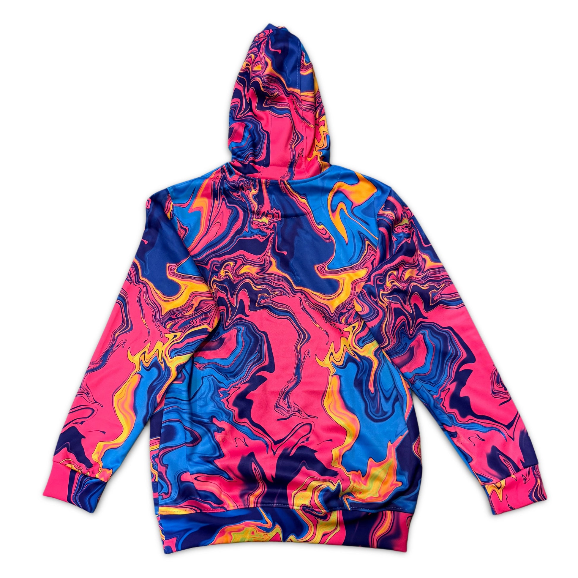 Athletic Sunset Hoodie by Drip Drop Labs featuring vibrant sunset-inspired design and comfortable fit, front view.