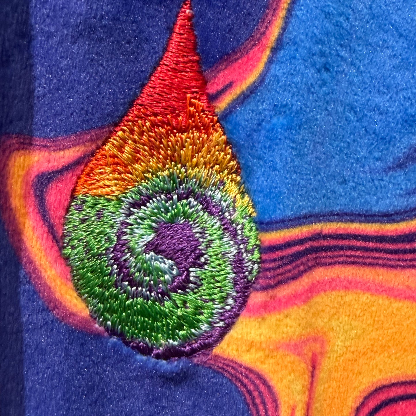 Drip Drop Labs Sunset Velvet Athletic Hoodie with vibrant sunset colors, soft velvet fabric, and sporty design.
