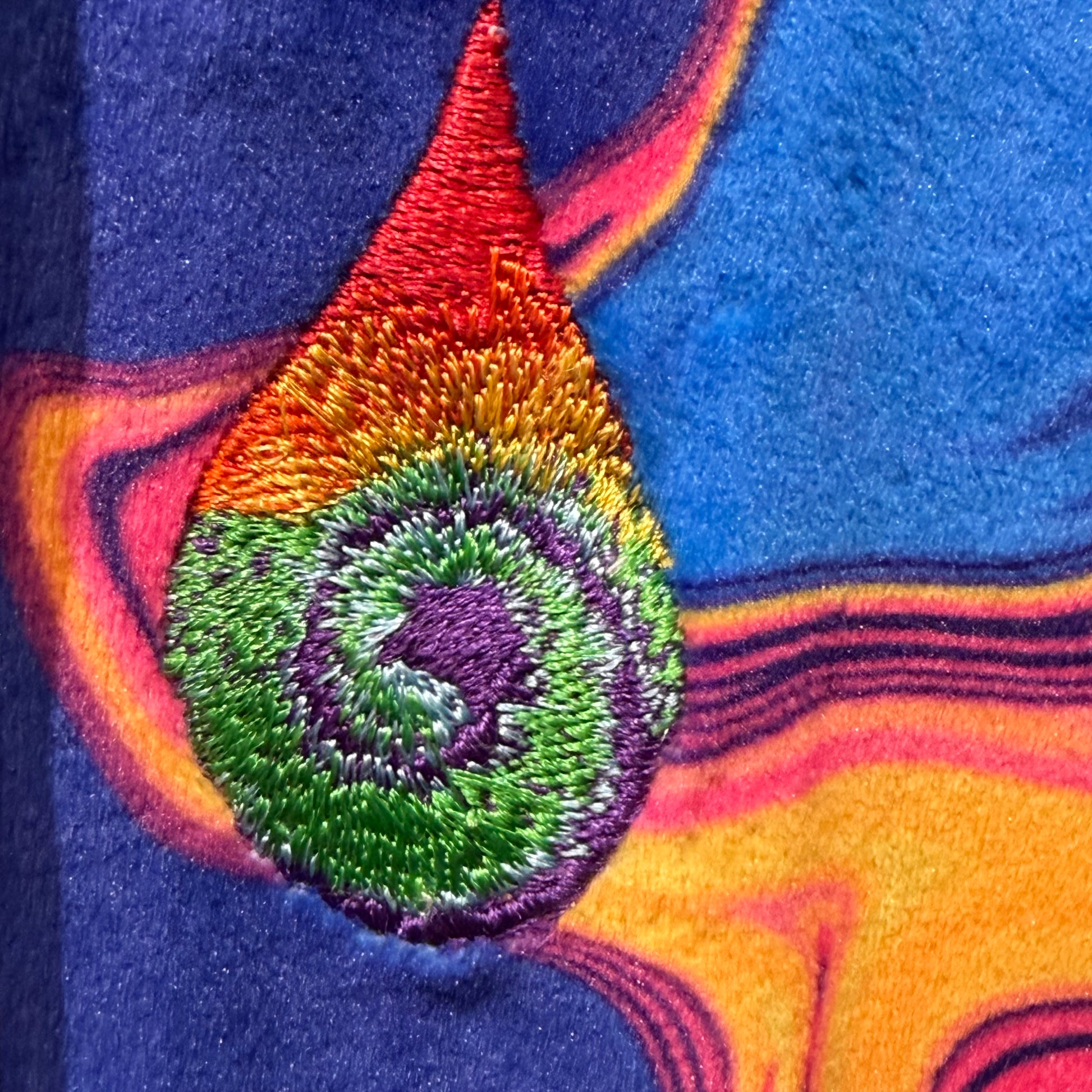 Drip Drop Labs Sunset Velvet Athletic Hoodie with vibrant sunset colors, soft velvet fabric, and sporty design.