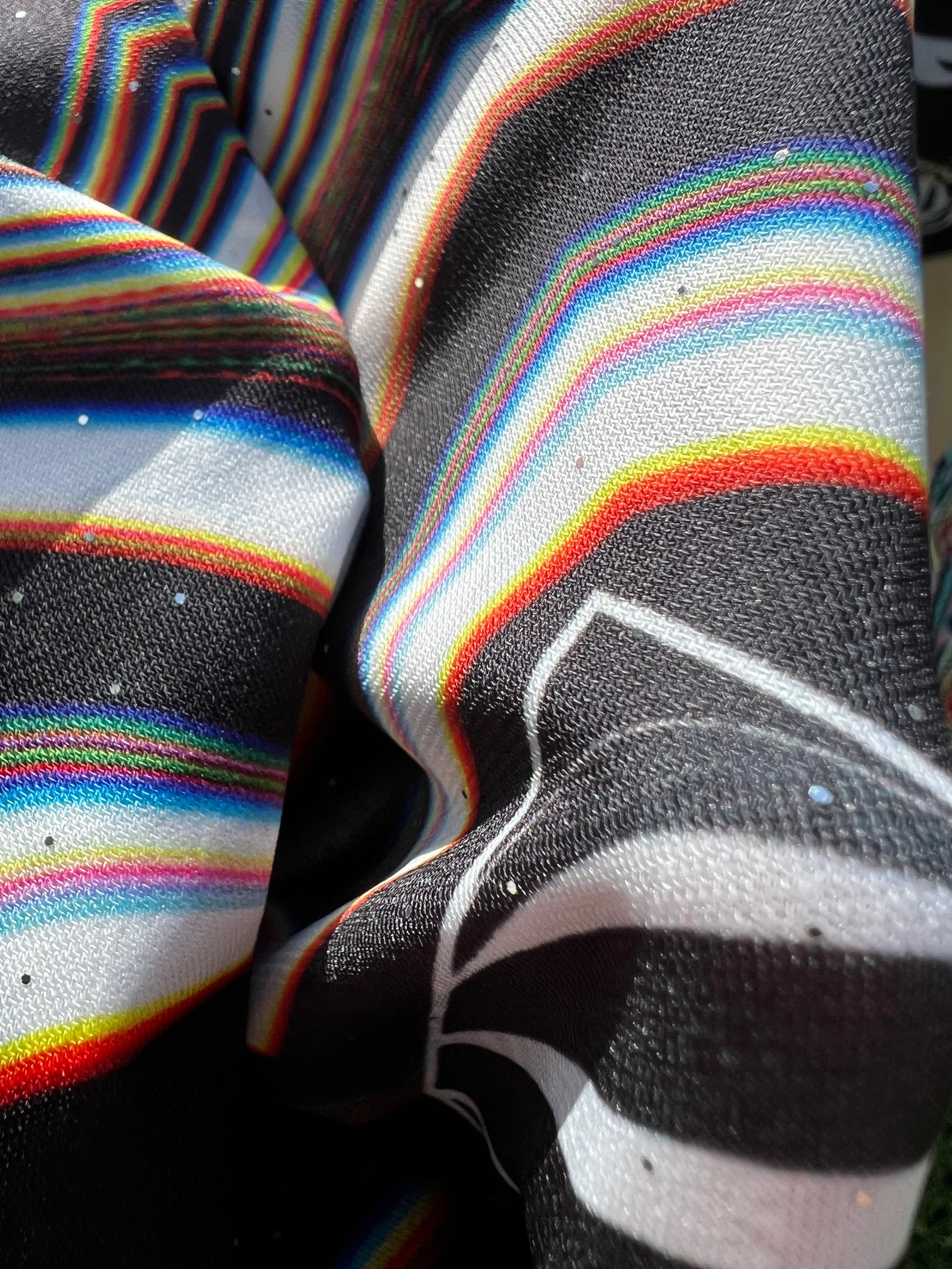 Super Future Galactic Pashmina scarf by Drip Drop Labs featuring cosmic patterns and soft, luxurious fabric.