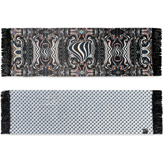 Drip Drop Labs Super Future Galactic Pashmina scarf with cosmic galaxy pattern in soft, luxurious fabric.