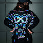 Holo hockey jersey by Drip Drop Labs featuring vibrant, iridescent holographic design and sports jersey style.